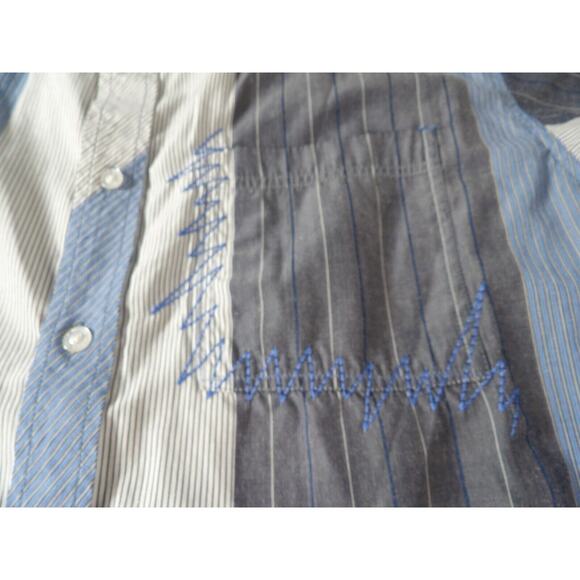 Mecca Since Day One Shirt Mens XL Western Stripes Blue Collar Button Down - Picture 8 of 13